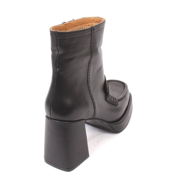 PHIL GATIÈR by REPO 23642 Black Leather Zip Up Ankle Boots - Picture 4 of 8